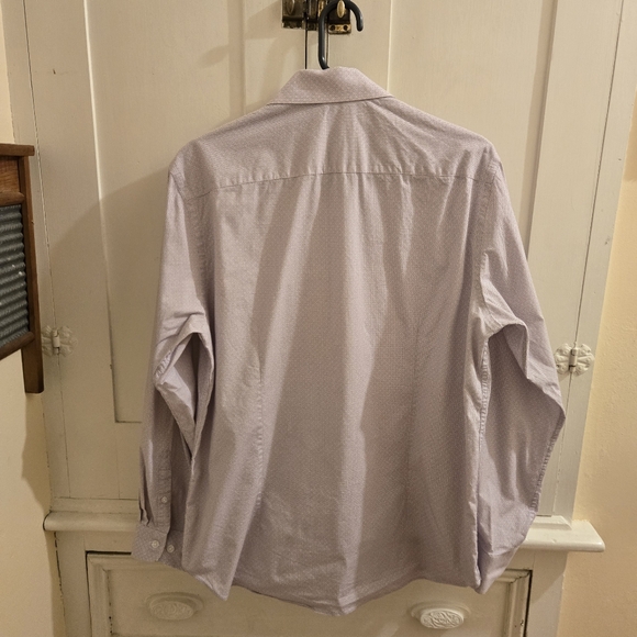 Construct purple and blue micro print mens l/s dress shirt Sz 16.5 (34/35) Slim - Picture 8 of 9
